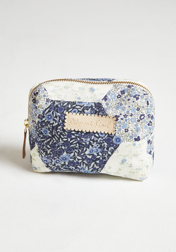 Cosmetic Bag Aster Patchwork Blue