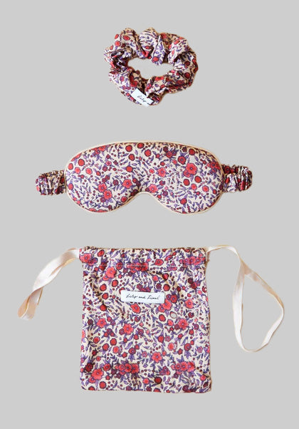 Ella Aster Eye Mask Scrunchie Set in Pink