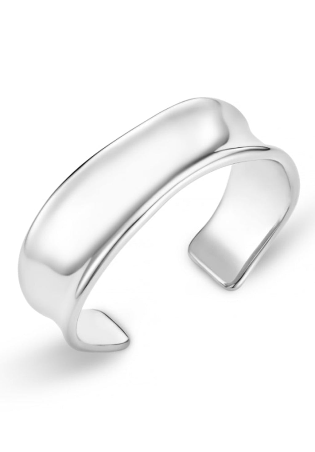 LUXE Polished Molten Bangle Silver