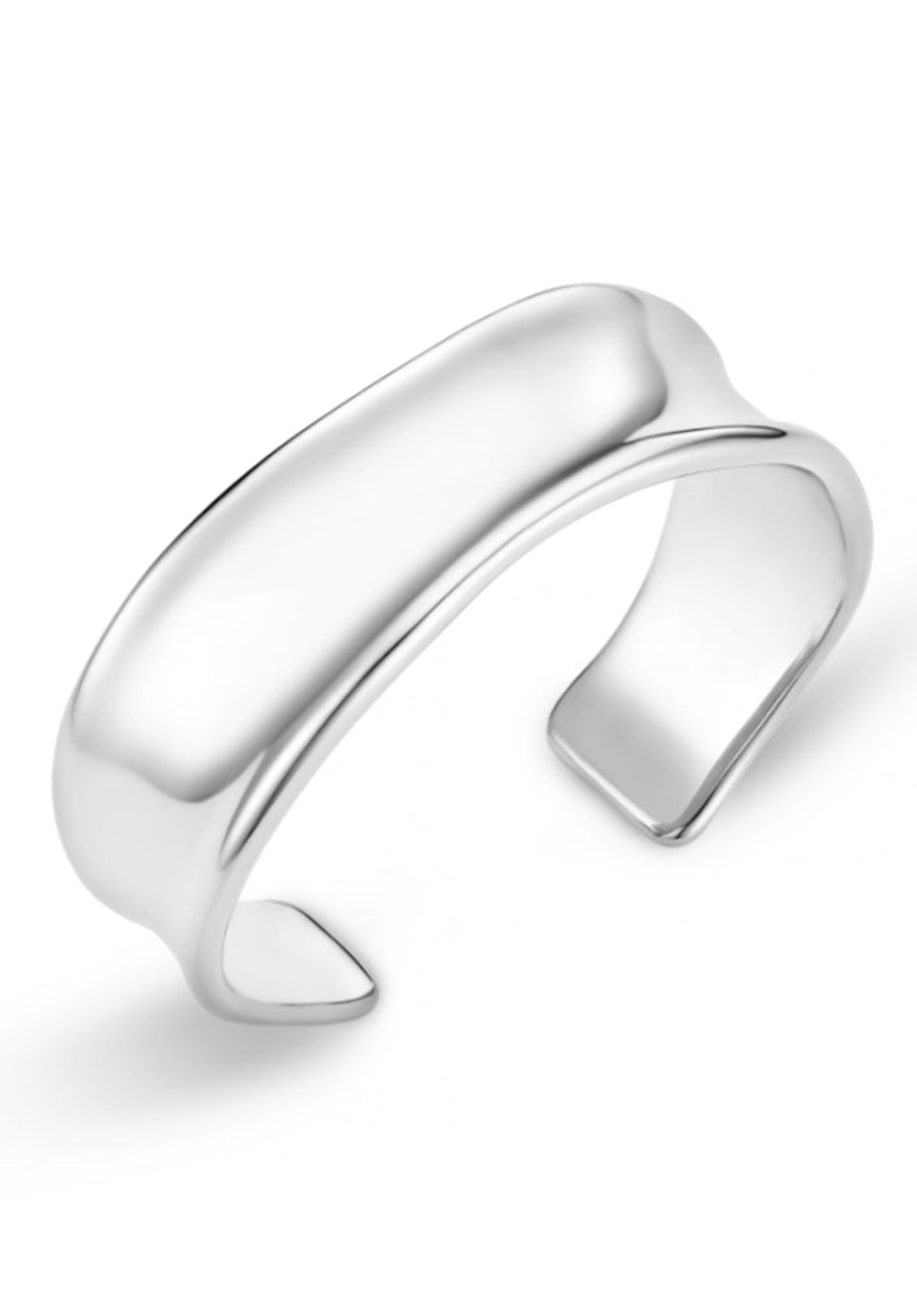 LUXE Polished Molten Bangle Silver