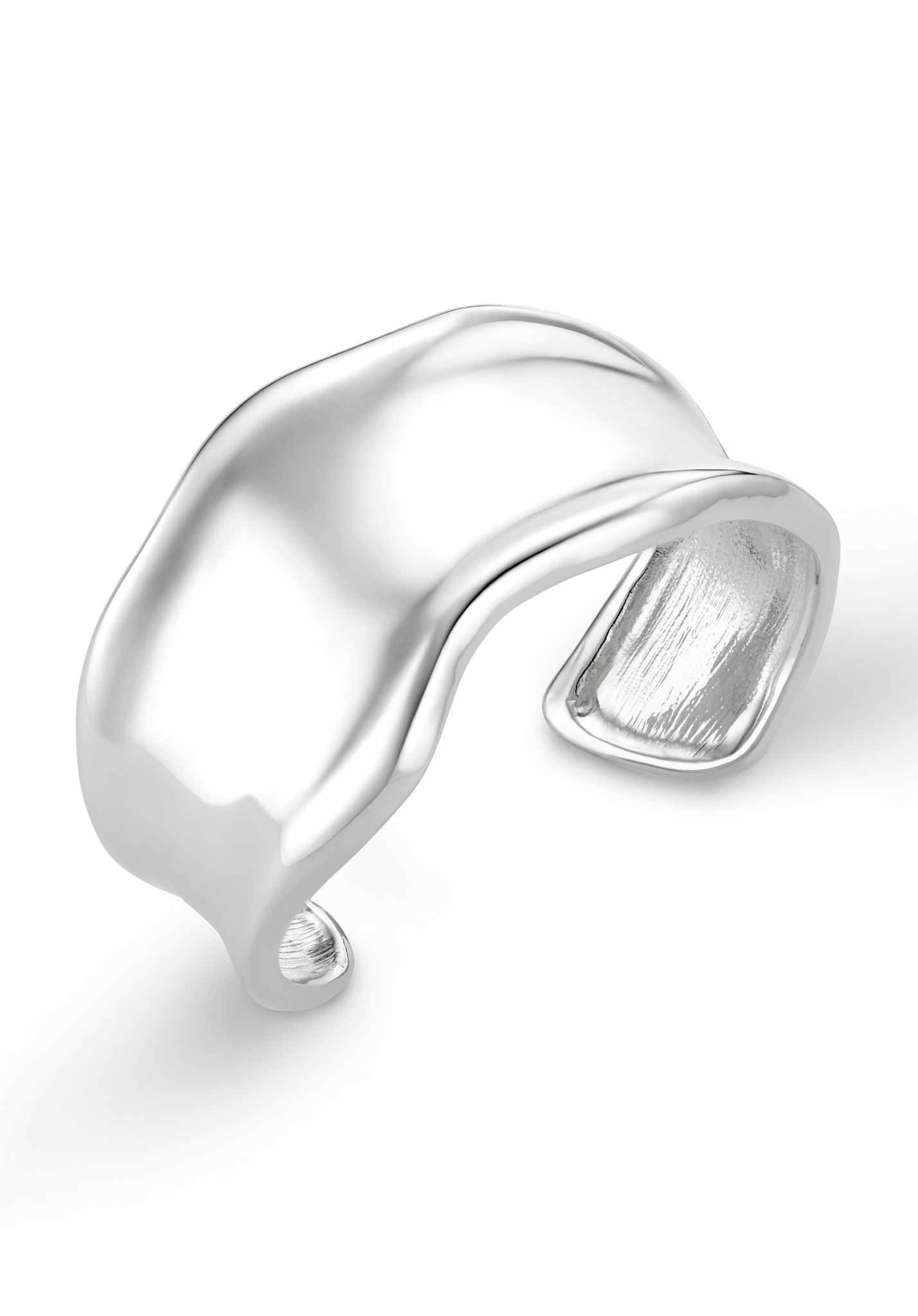 Statement Organic Molten Metal Cuff - Silver
