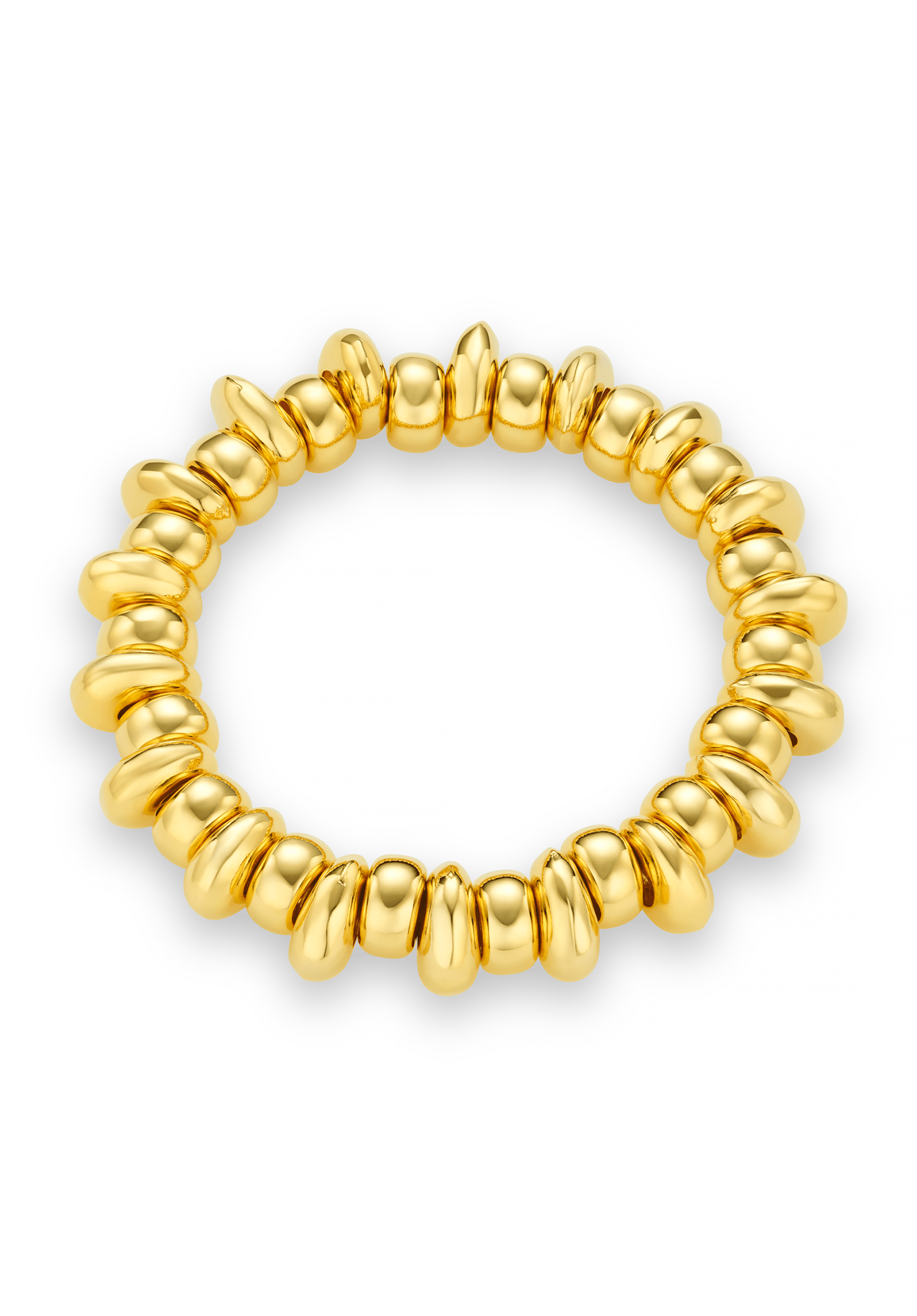 Polished Metal Nugget Stretch Bracelet