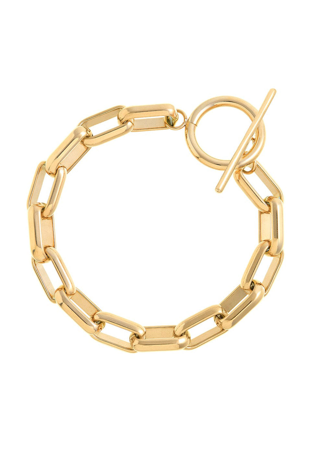 LUXE Rectangle Link T-Bar Bracelet - Gold