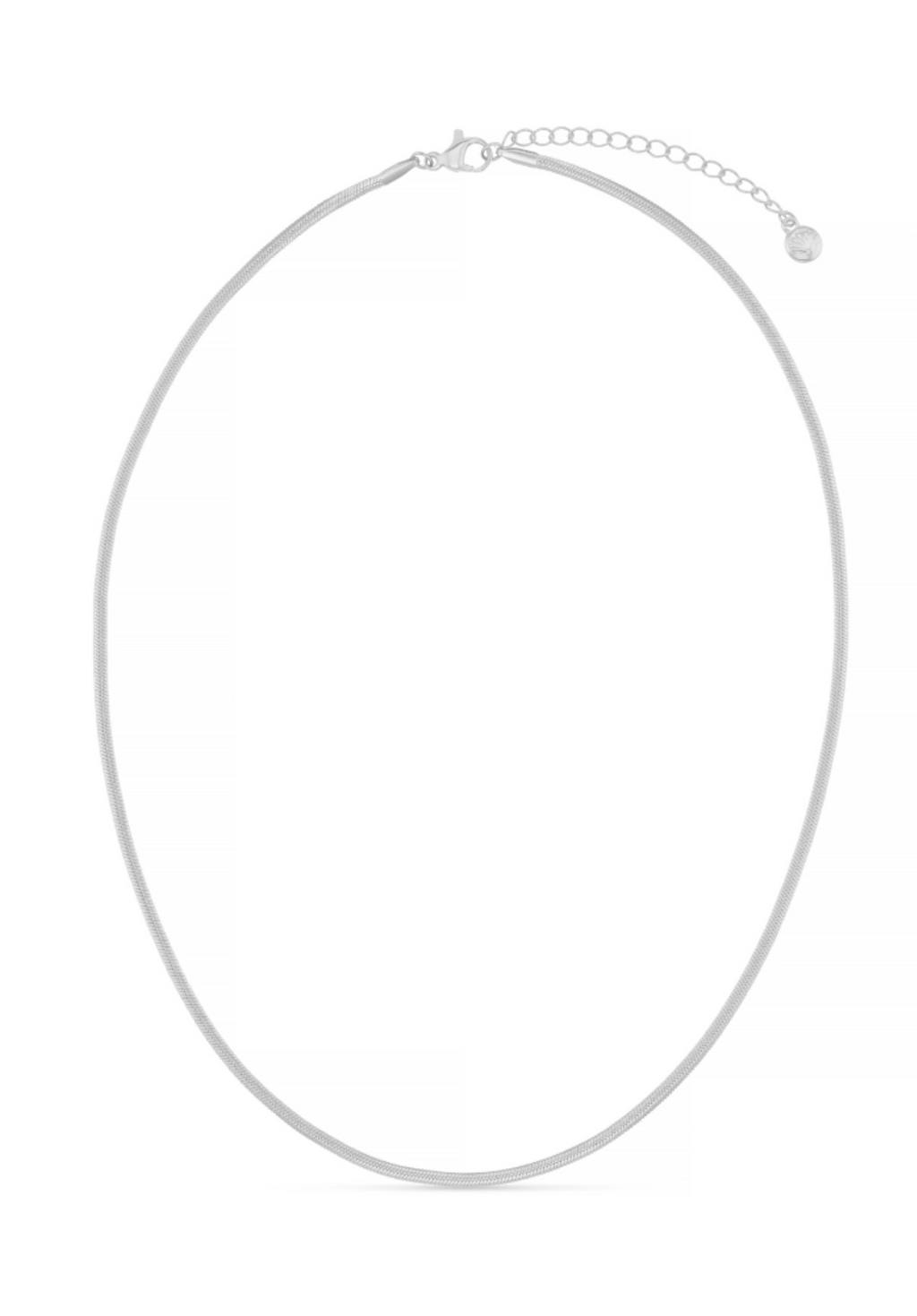 LUXE Flat Snake Chain Necklace-Silver