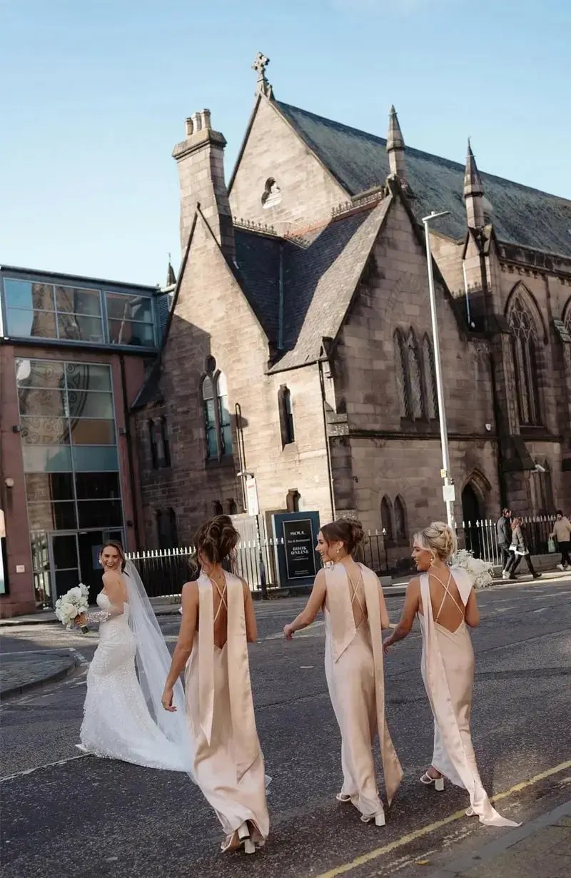 Brooklyn Dress in Champagne Satin - Strappy Slip Bridesmaid Dress
