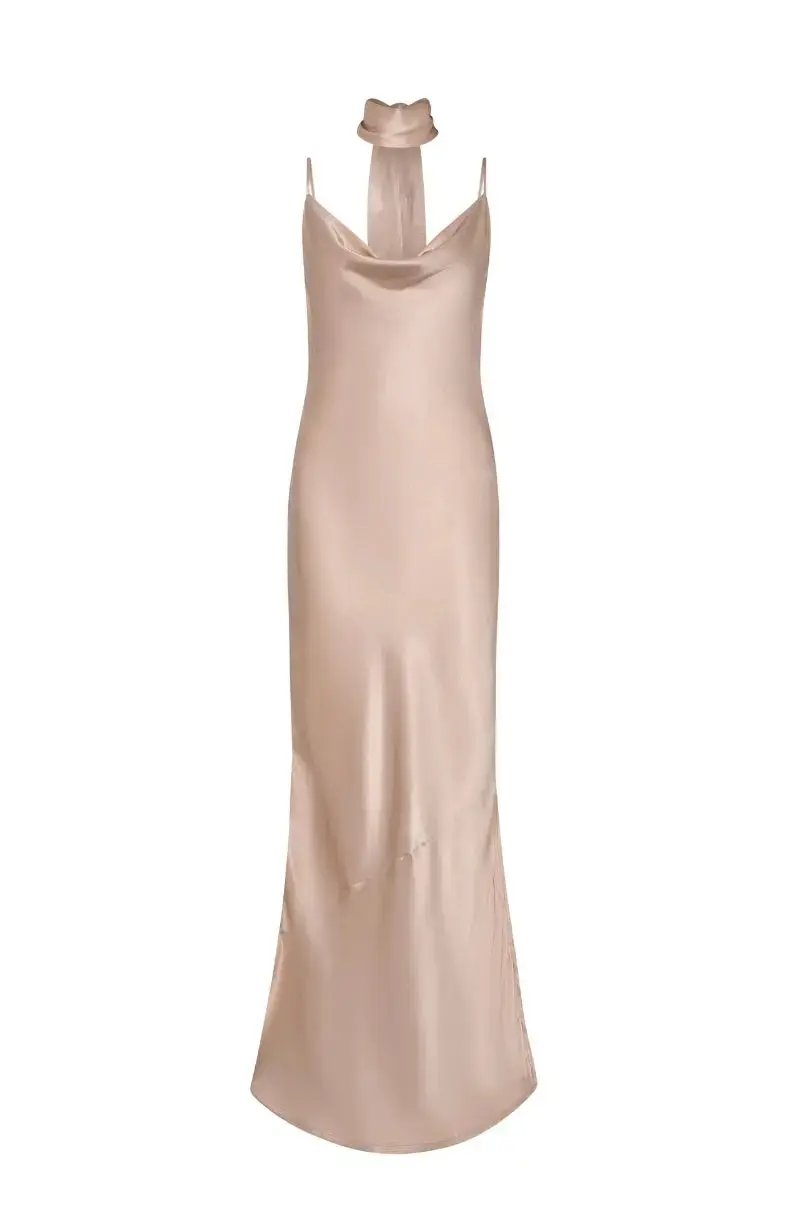 Pollenca Dress in Champagne Satin