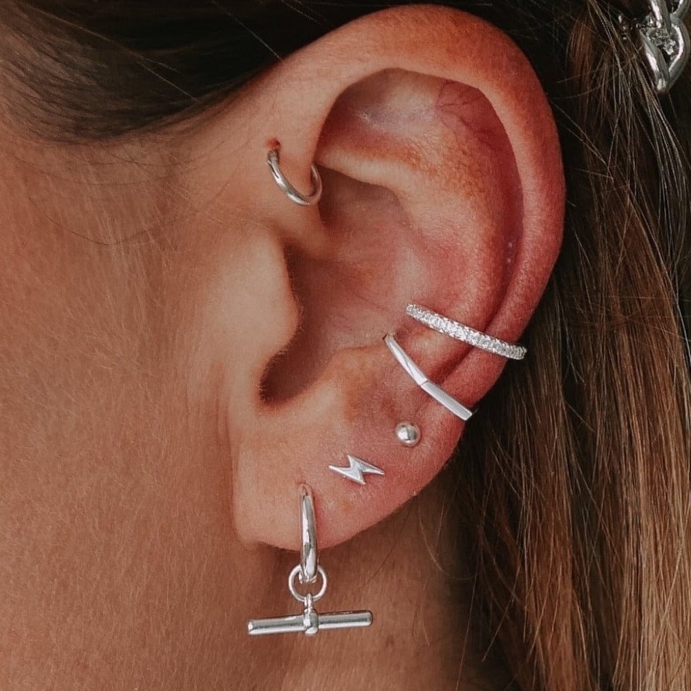 Fine Pavé Ear Cuff - Silver