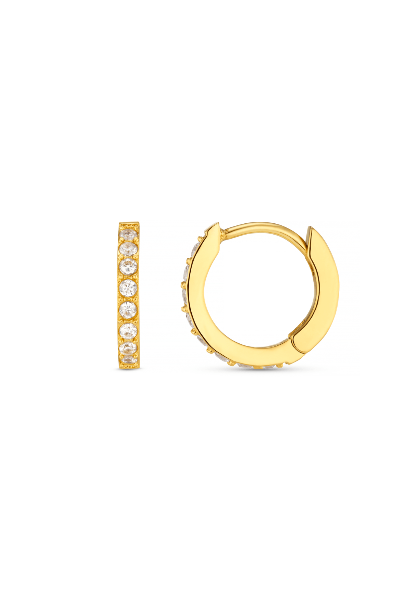 LUXE Pavé Huggie Hoop Earrings - Gold