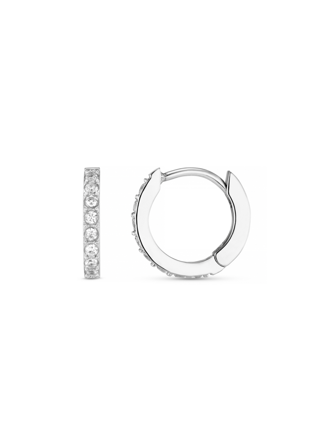LUXE Pavé Huggie Hoop Earrings - Silver