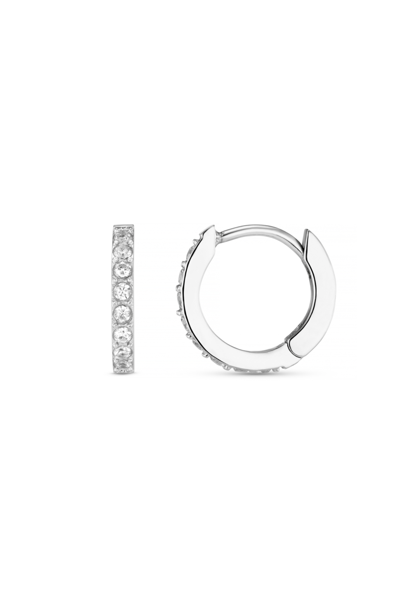 LUXE Pavé Huggie Hoop Earrings - Silver