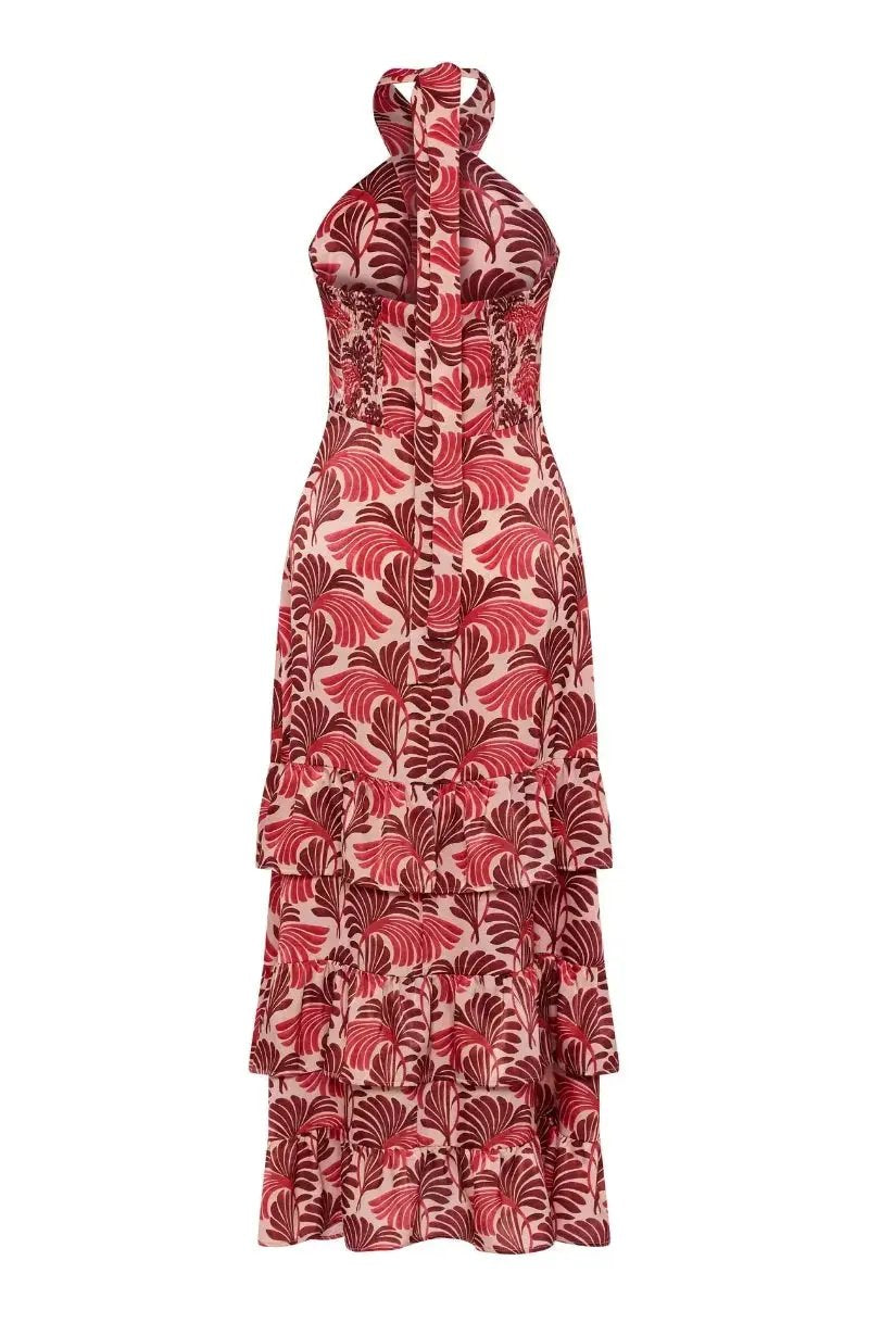 Jamie Dress in Pink Fan Print