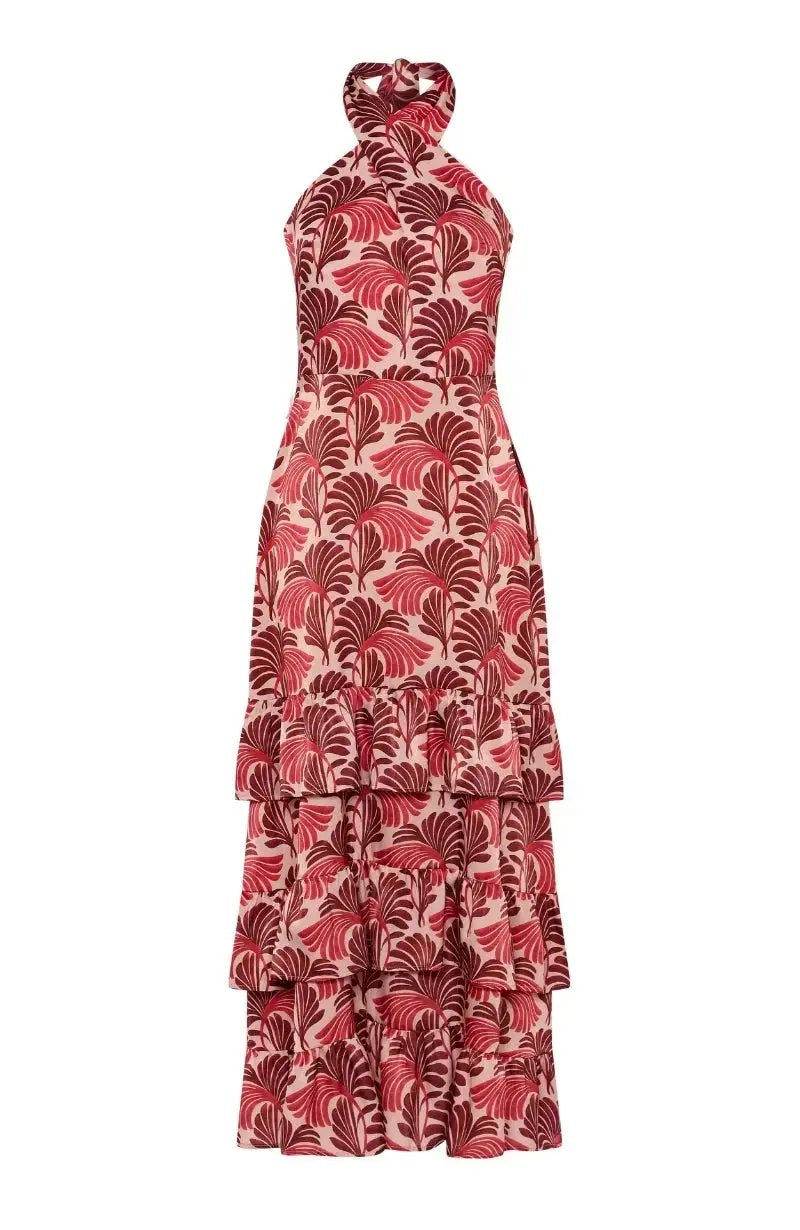 Jamie Dress in Pink Fan Print