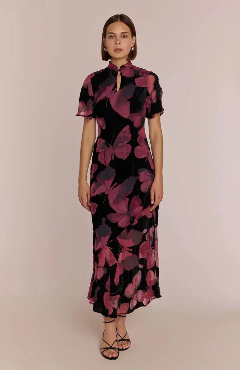 Kyoto Dress in Butterfly Print