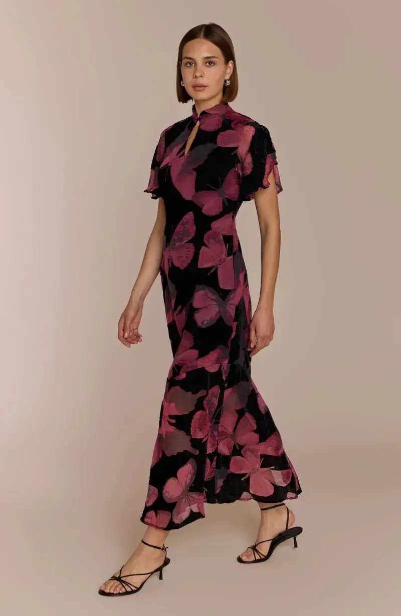Kyoto Dress in Butterfly Print