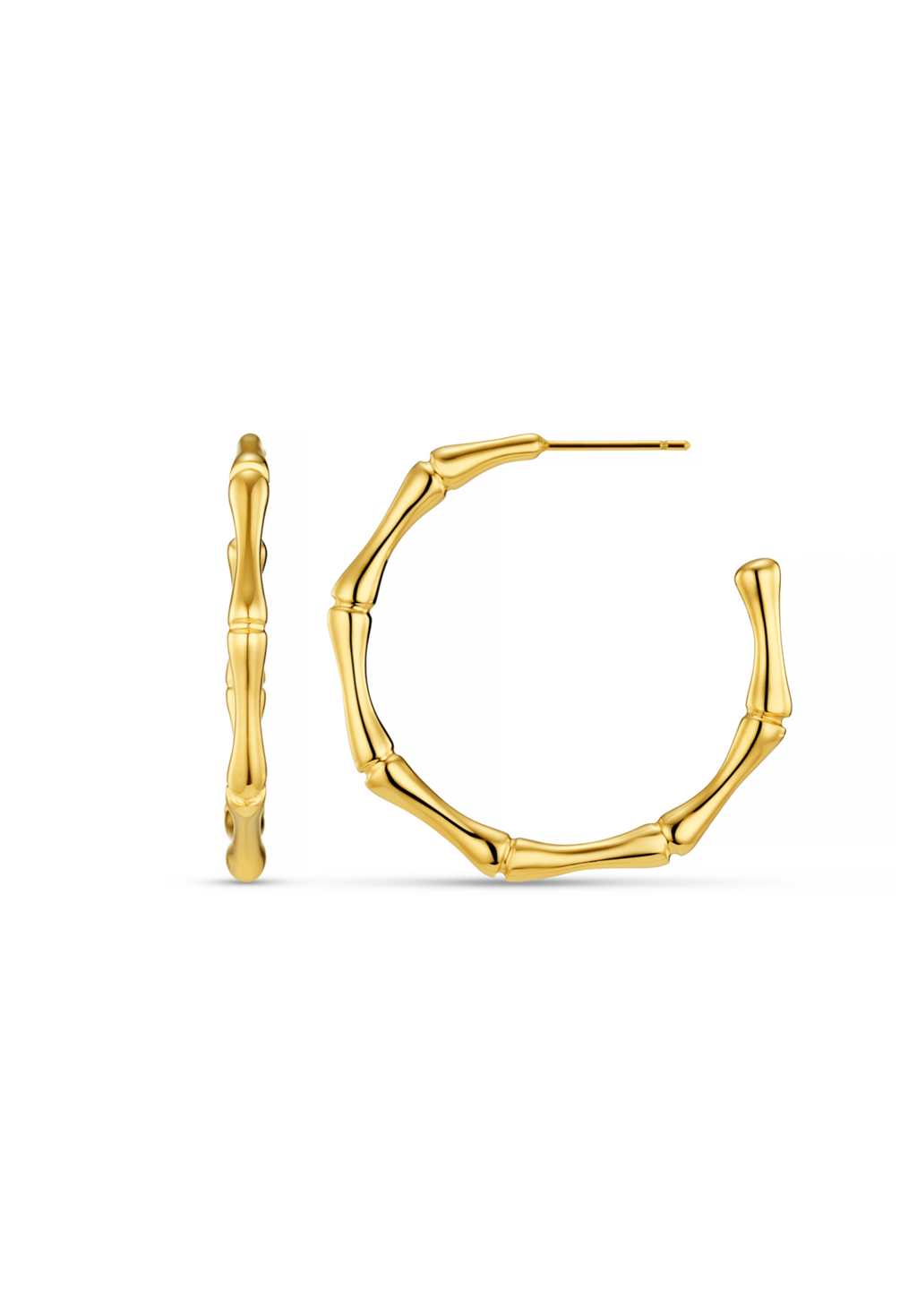 LUXE Polished Bamboo Large Hoop Earrings