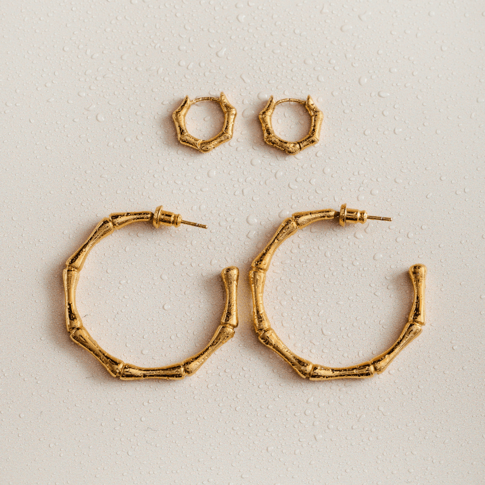 LUXE Polished Bamboo Large Hoop Earrings