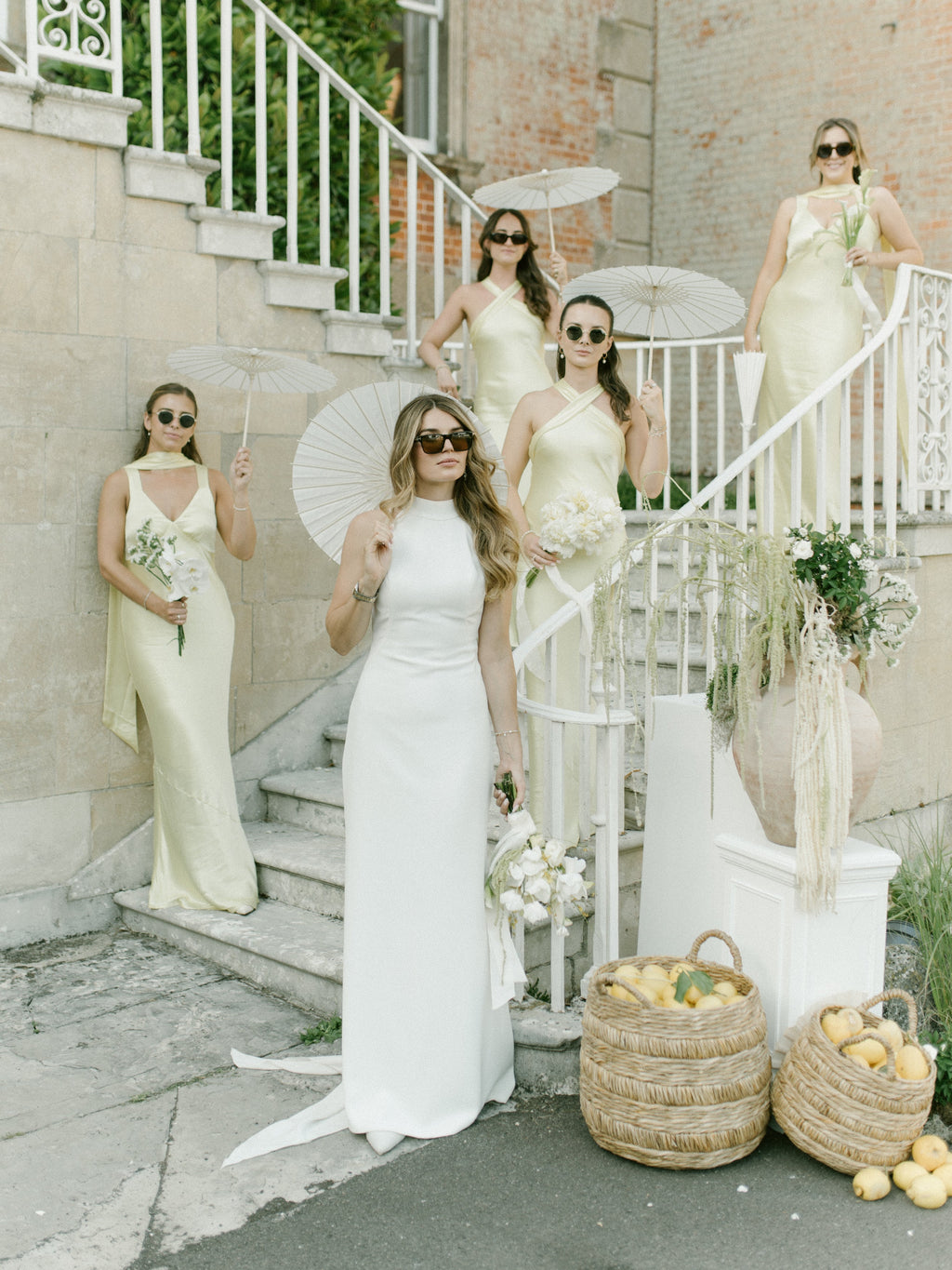 Amelia Dress in Lemonade Yellow Satin — Bias-Cut Maxi Bridesmaid Dress