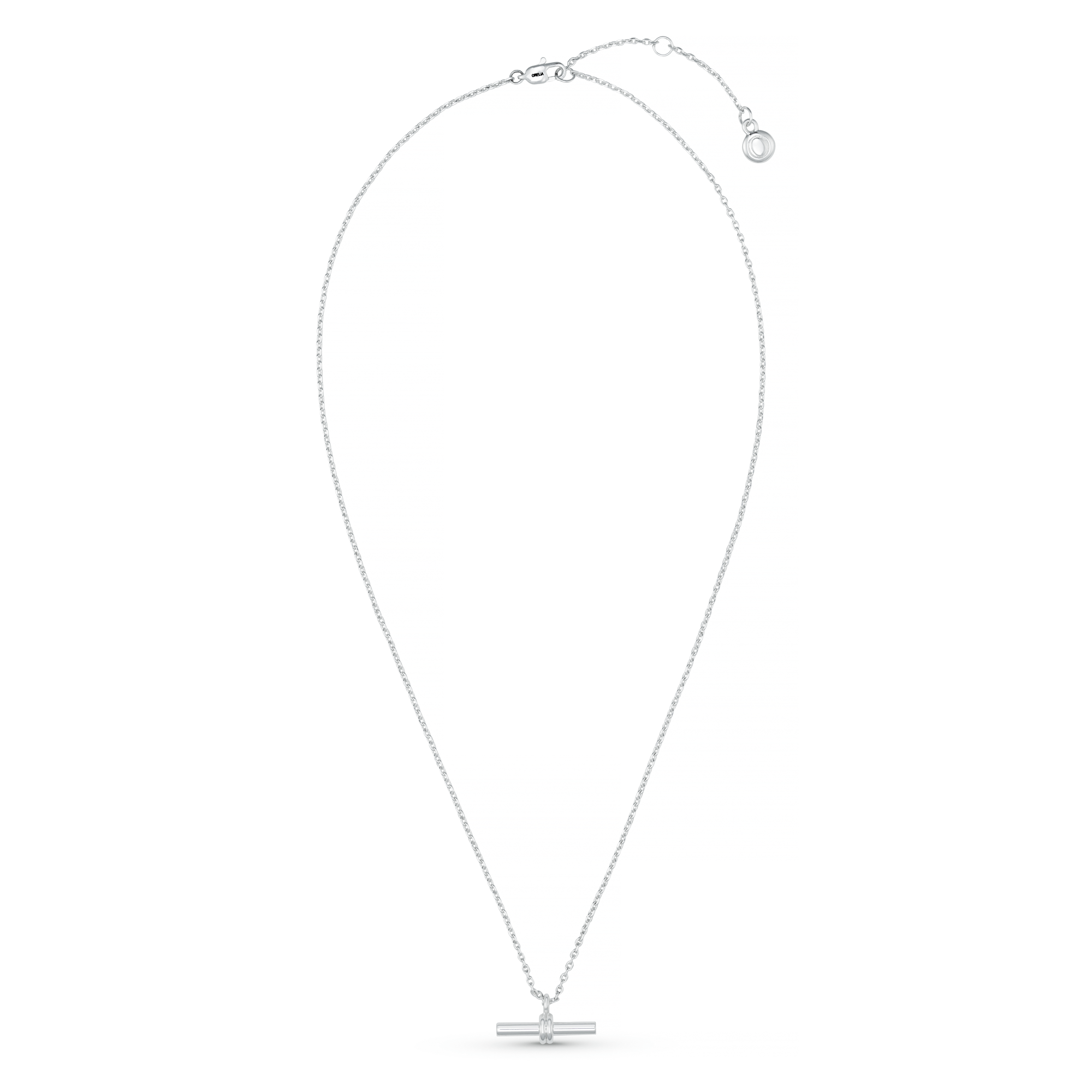 LUXE Linear T-Bar Drop Necklace - Silver