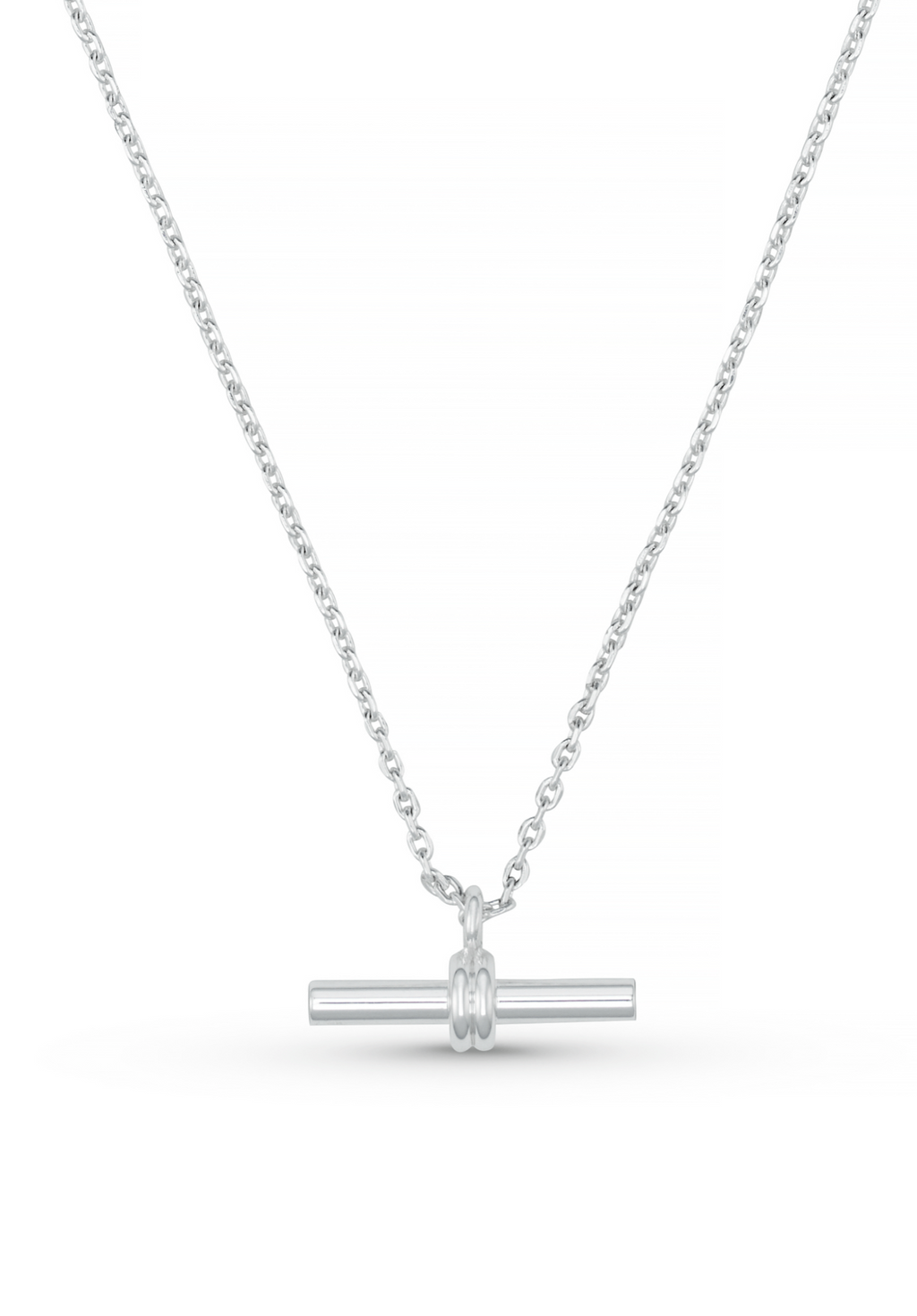 LUXE Linear T-Bar Drop Necklace - Silver
