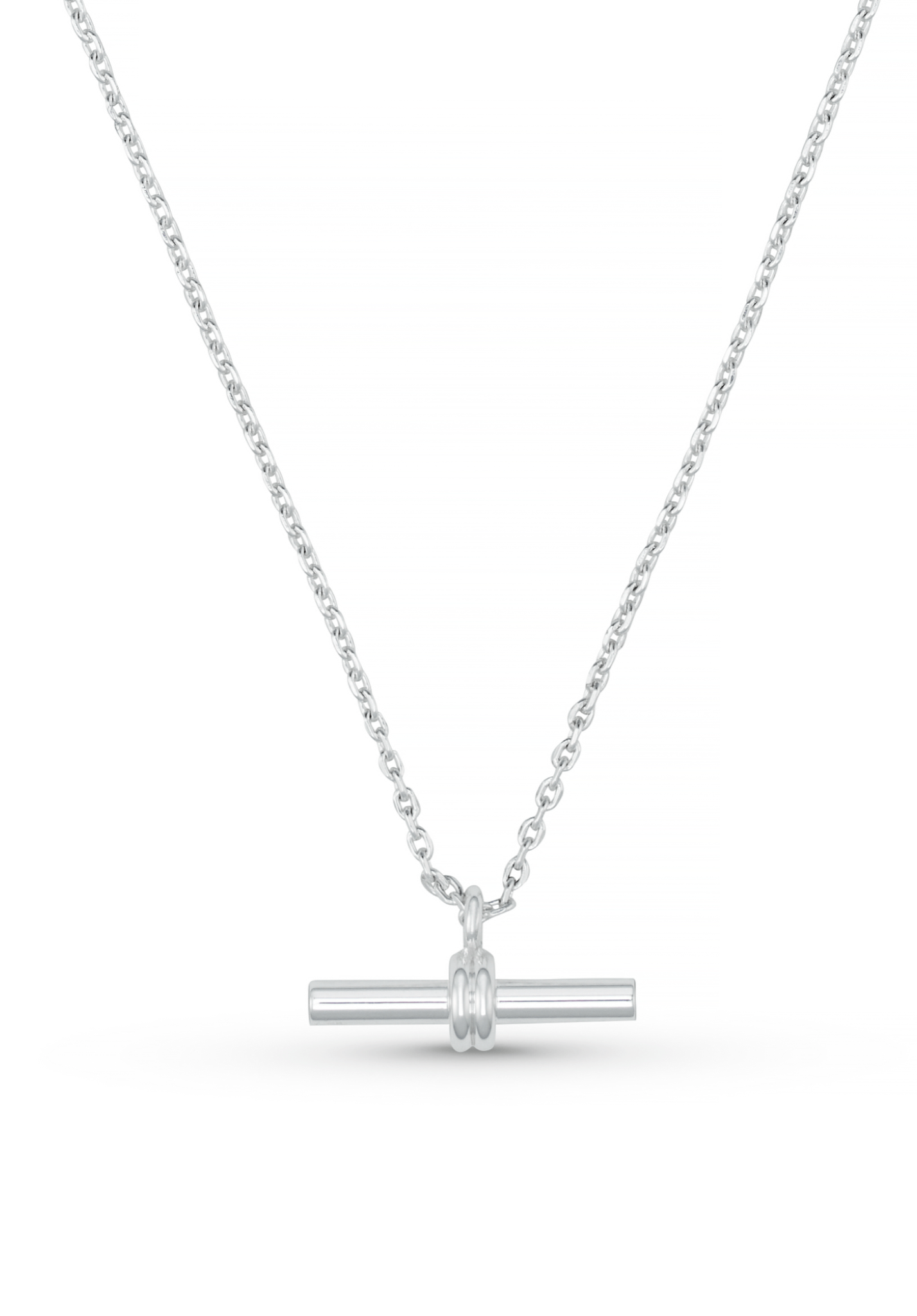 LUXE Linear T-Bar Drop Necklace - Silver