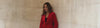 Video showing model wearing the Sienna Tailored Velvet Blazer In red with Sienna Straight Leg Velvet Trouser In red. 