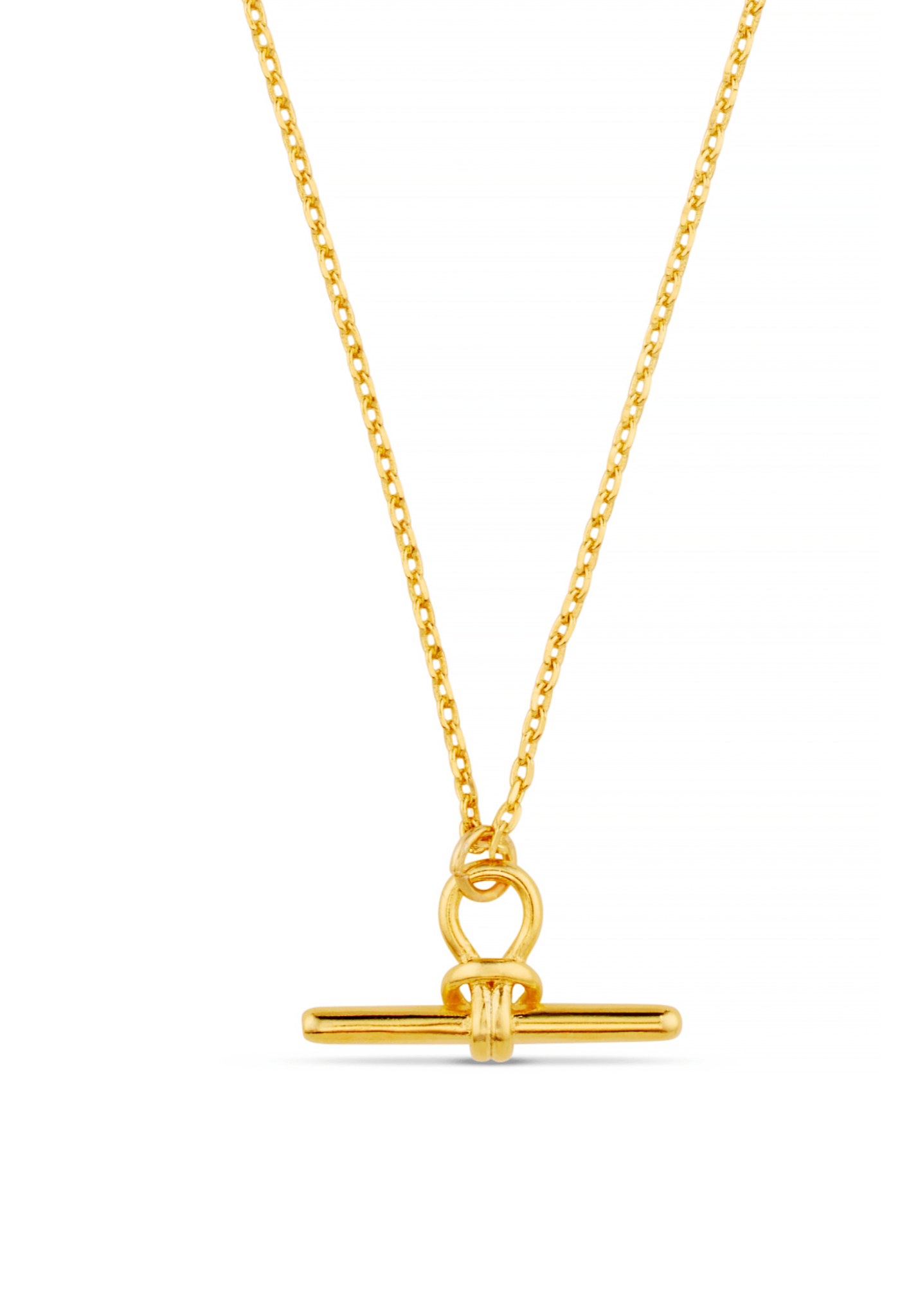 Dainty T-Bar Knot Necklace - Gold