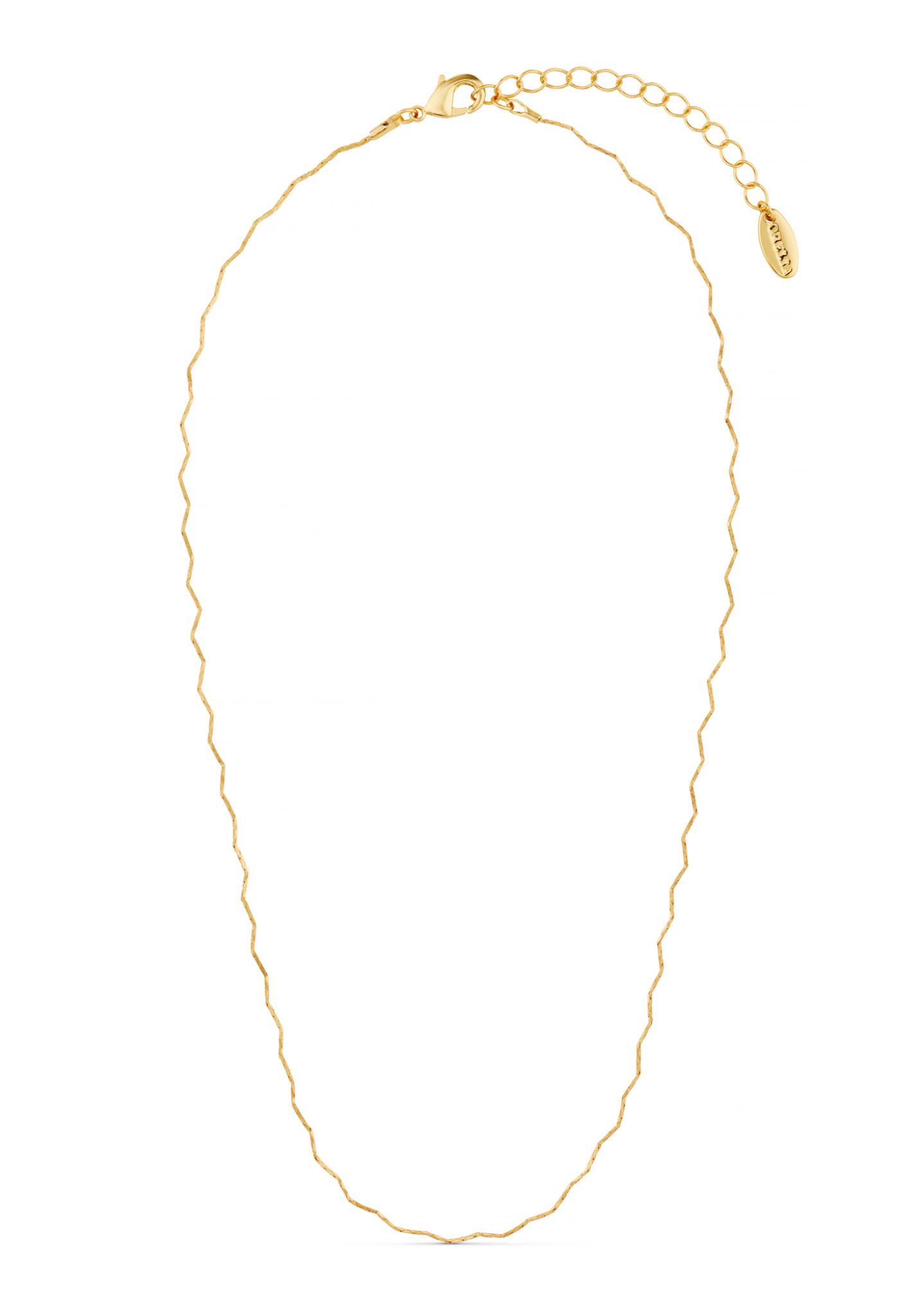 Fine Wave Chain Necklace - Gold
