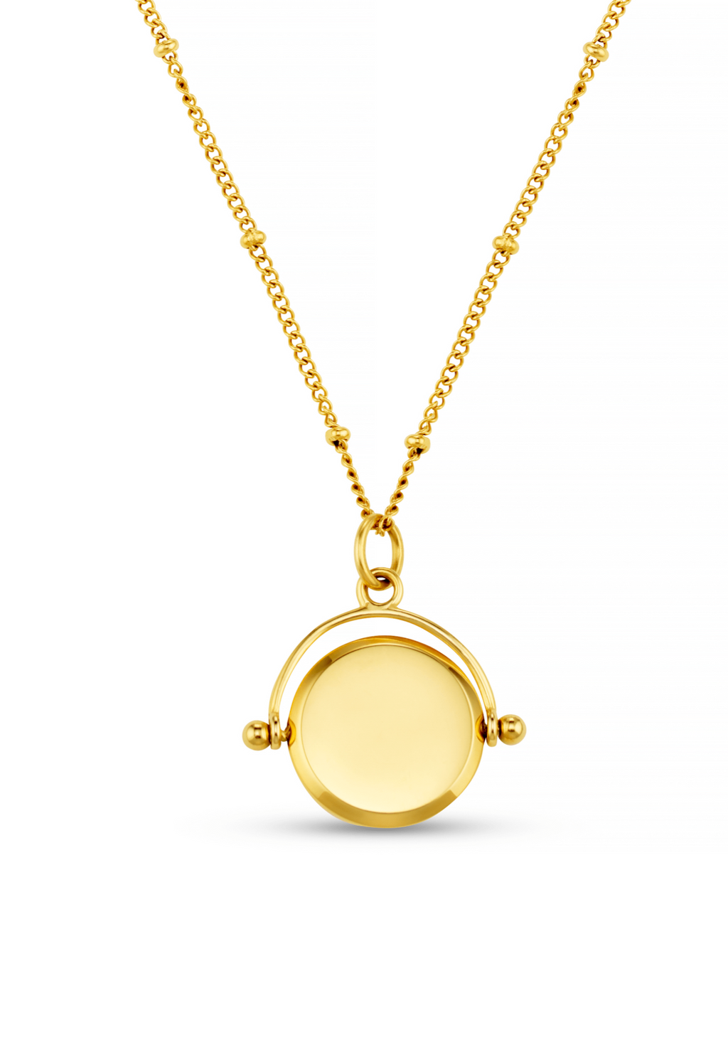 LUXE Faceted Disc Spinner Necklace - Gold