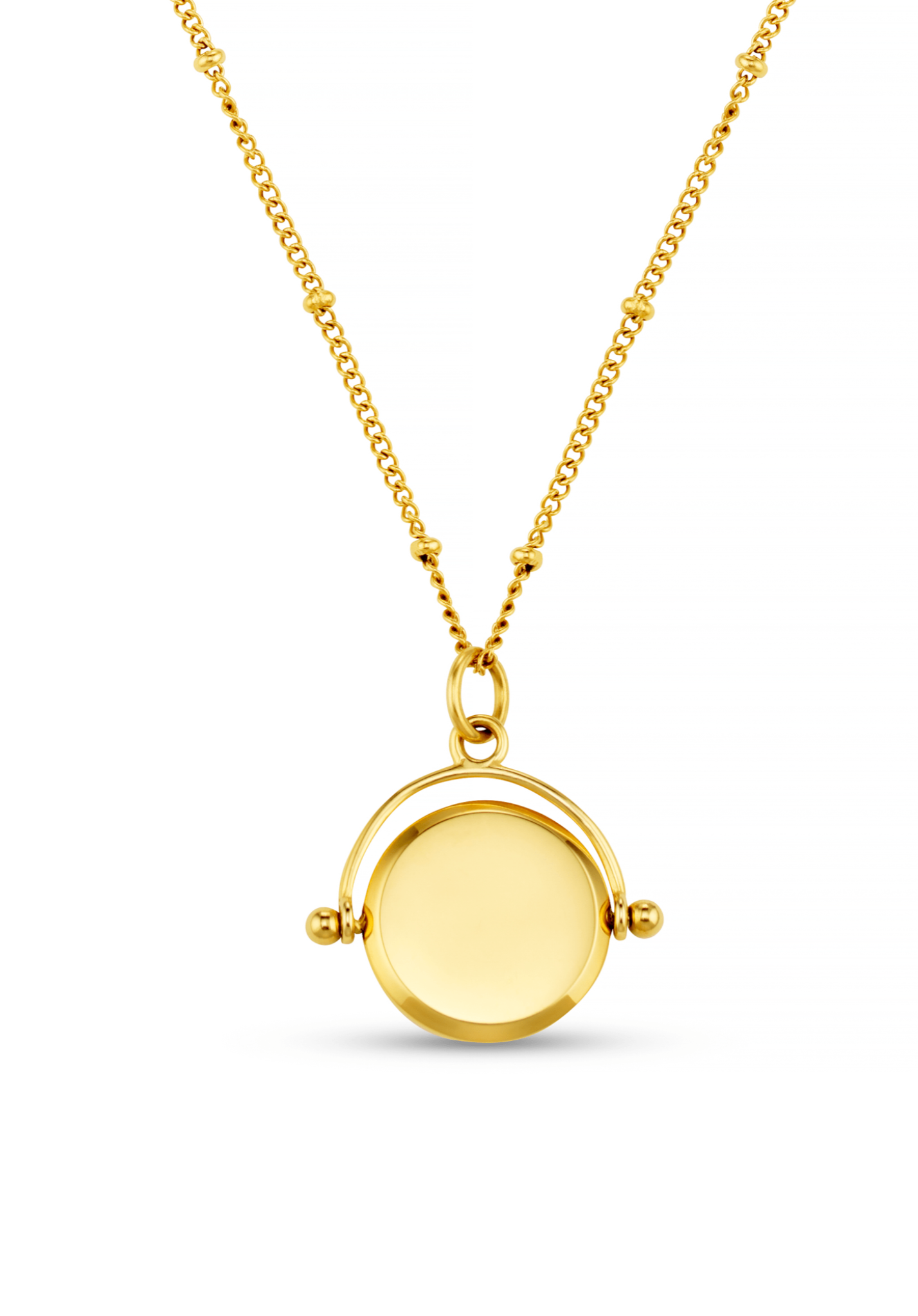 LUXE Faceted Disc Spinner Necklace - Gold