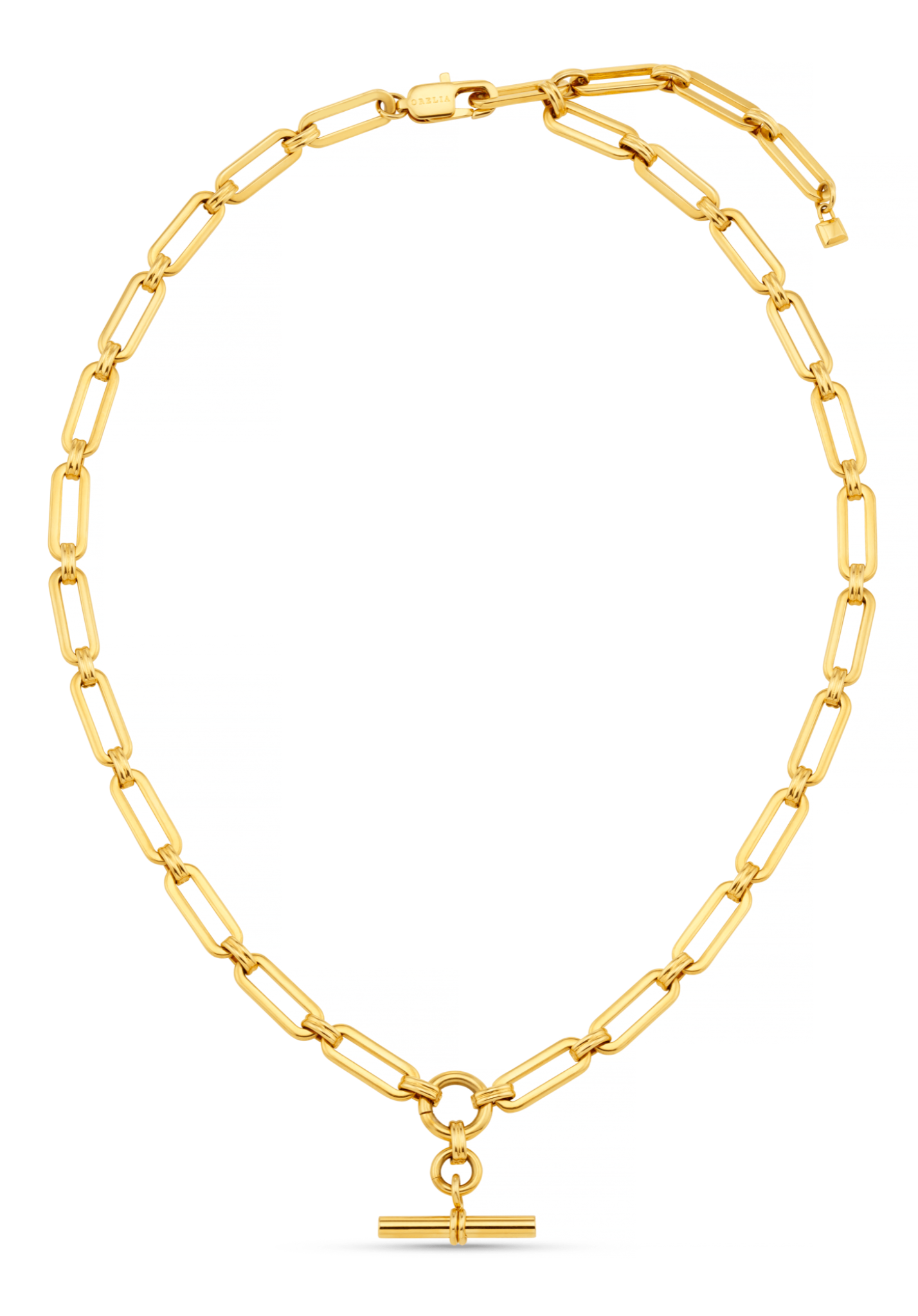 LUXE Linear Link T-Bar Necklace - Gold