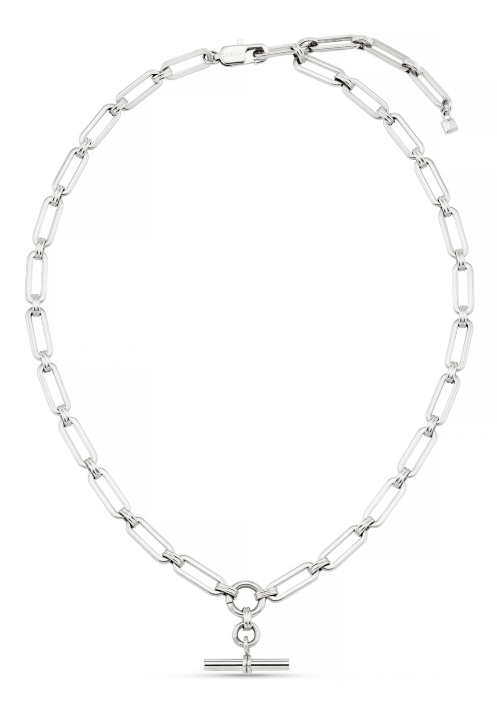 LUXE Linear Link T-Bar Necklace - Silver