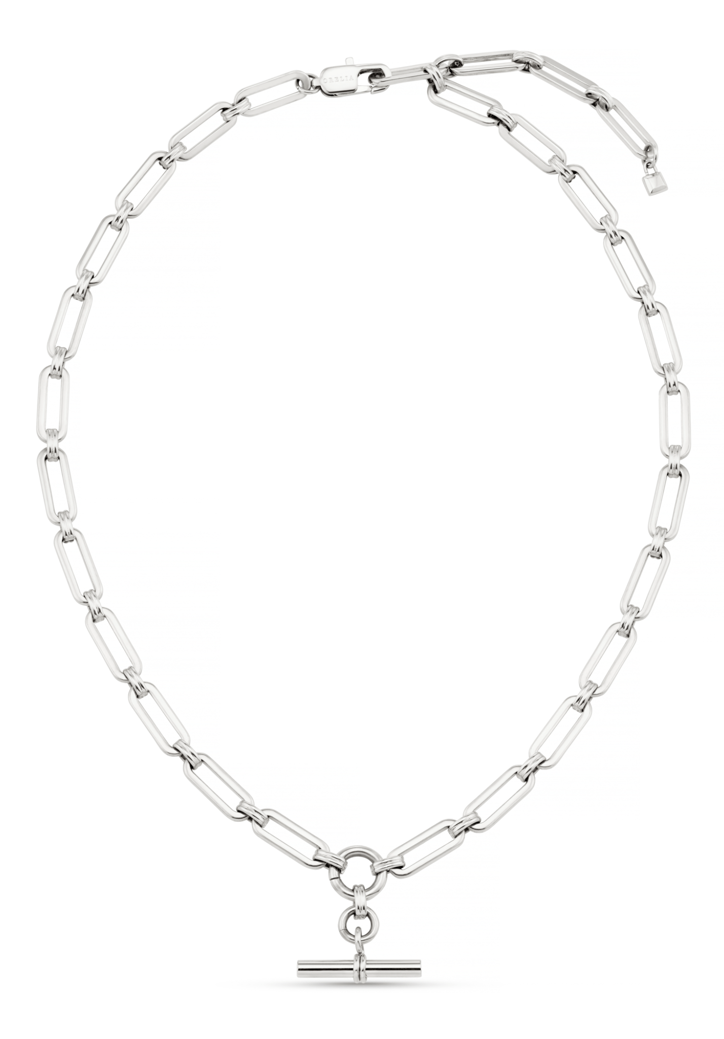 LUXE Linear Link T-Bar Necklace - Silver