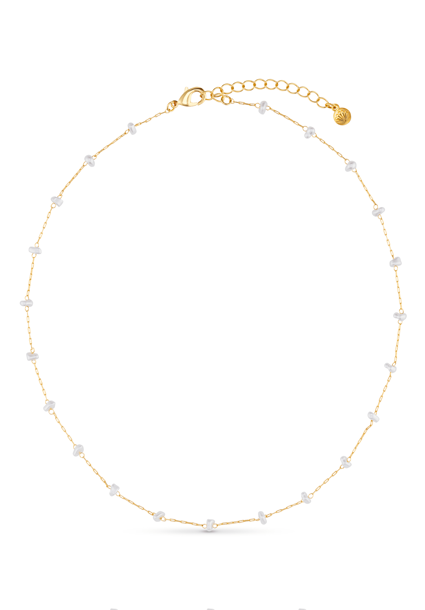 Pearl Stationed Chain Necklace