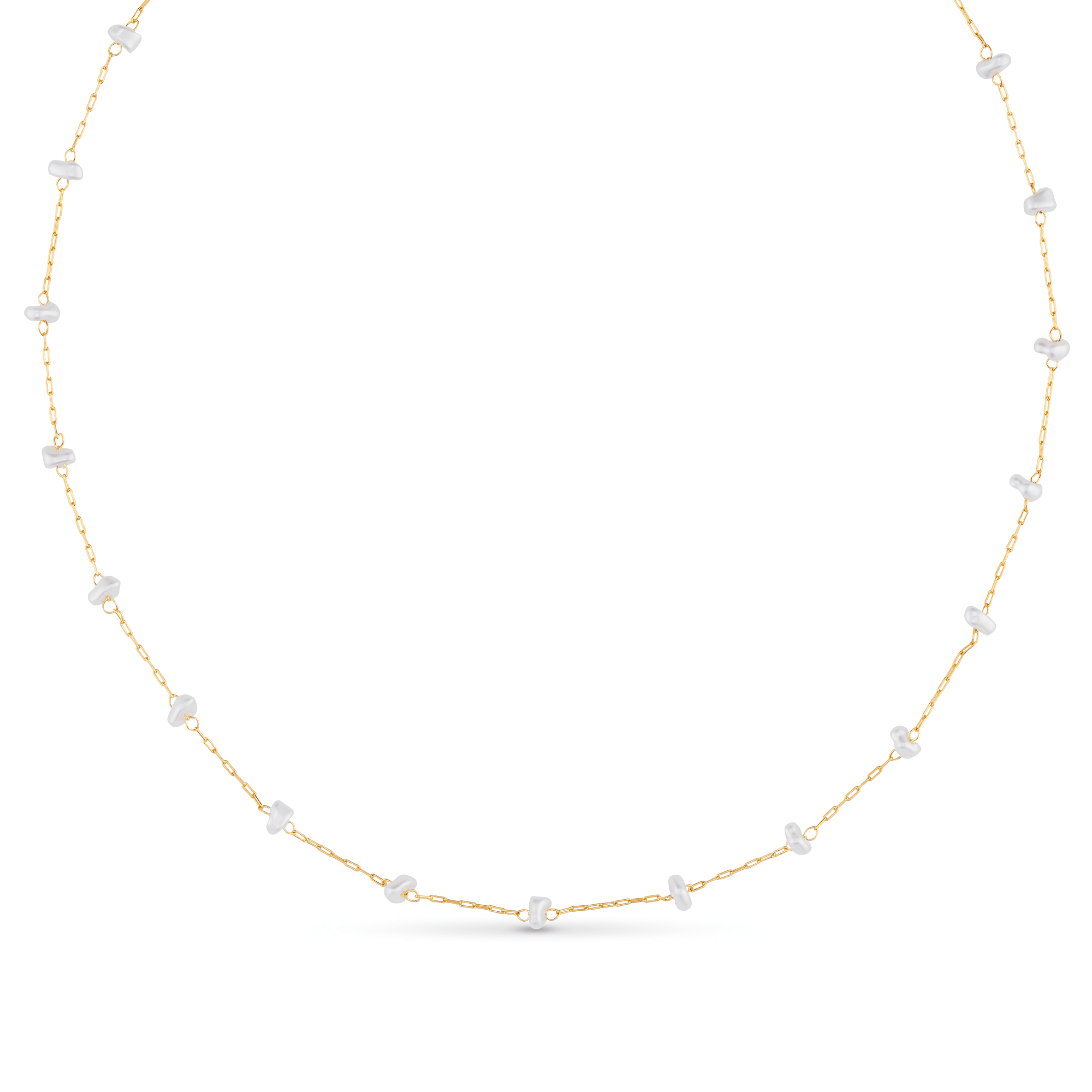 Pearl Stationed Chain Necklace