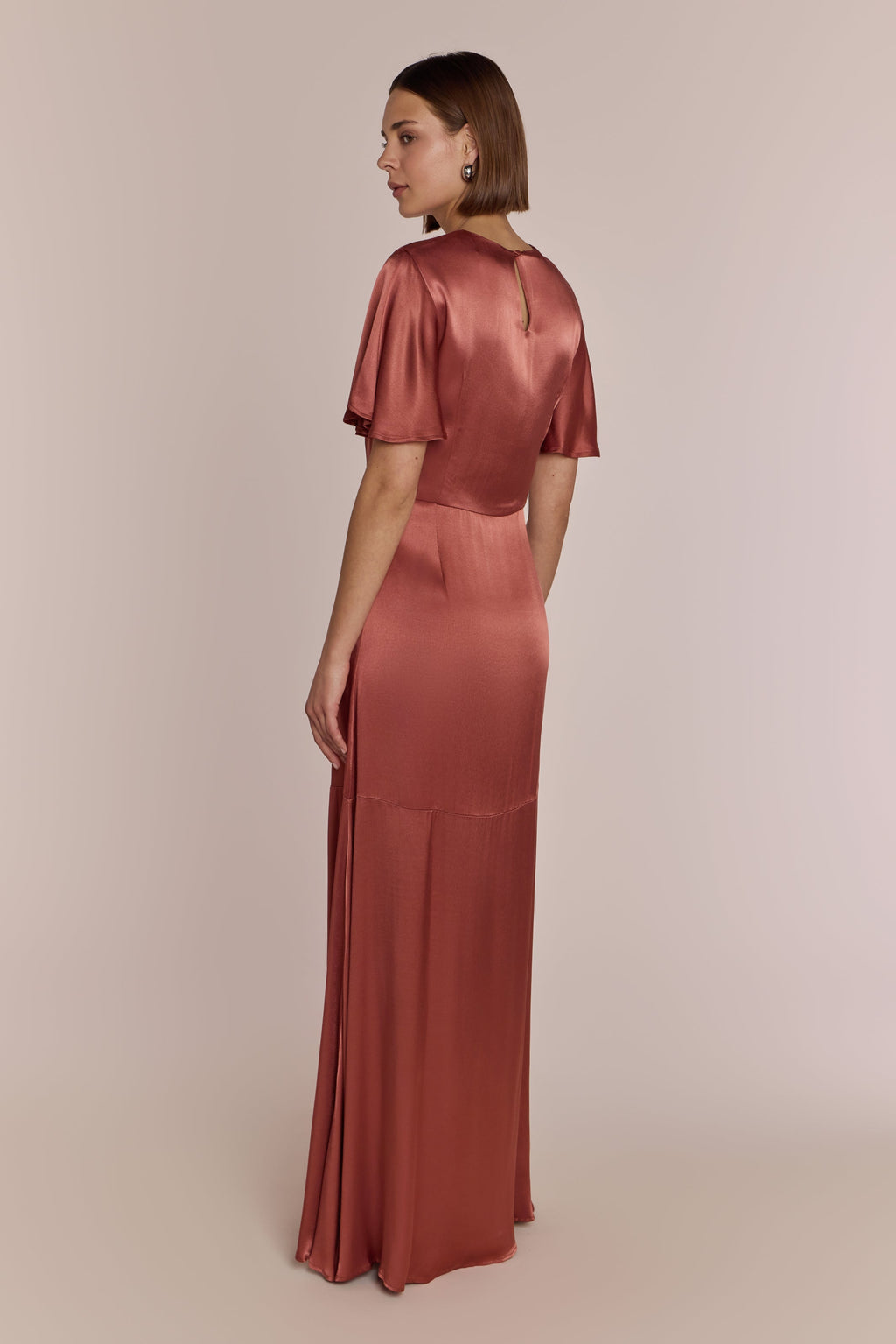 Sienna Dress in Terracotta Lenzing™ Ecovero™ Satin