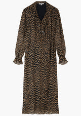 70s Dress Leopard Bronze