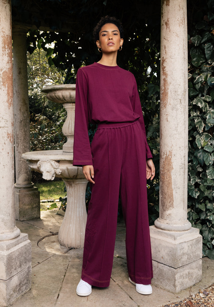 Bowie Jersey Trouser Plum