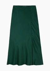 Mia Skirt Silk Satin Emerald Green