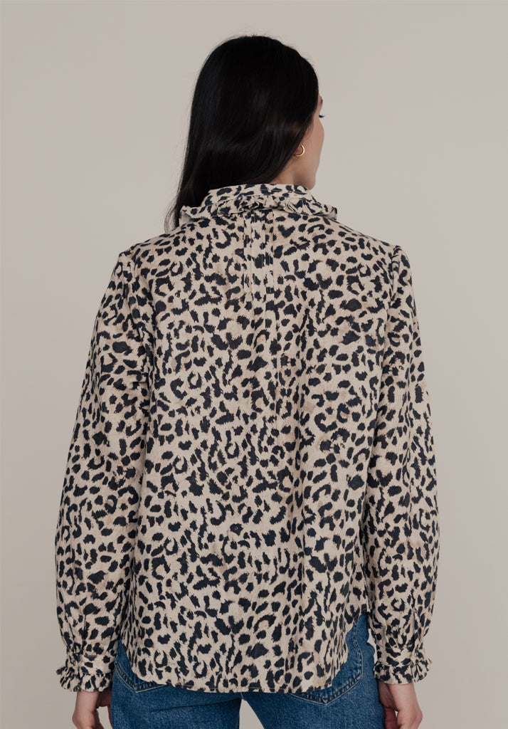 Emeline Vintage Animal Shirt in Cream