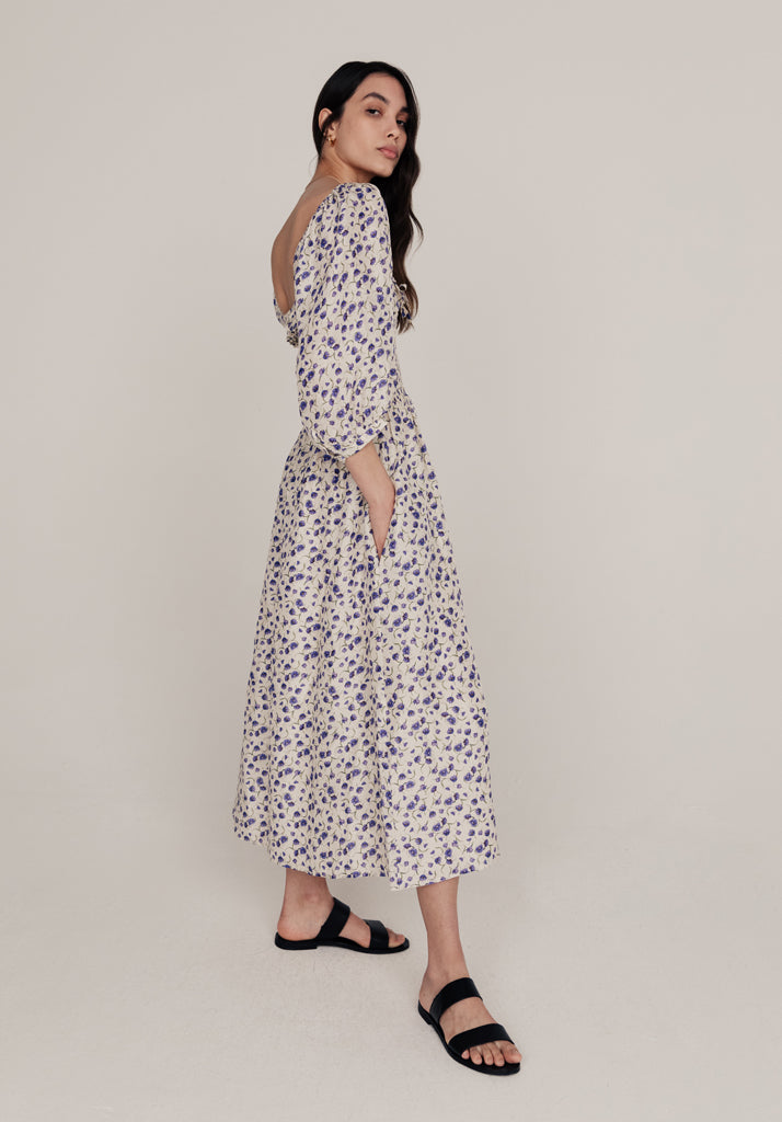 Matilda Dress Camellia Violet Silk